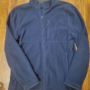 Saddlebred mens fleece jacket size Medium EUC navy and gray